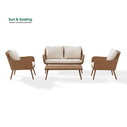 Violeta Outdoor Sofa Set 2 Seater 2 Single seater and 1 Center Table (Brown) Sofa Sets