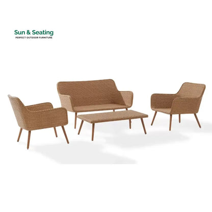 Violeta Outdoor Sofa Set 2 Seater 2 Single seater and 1 Center Table (Brown) Sofa Sets