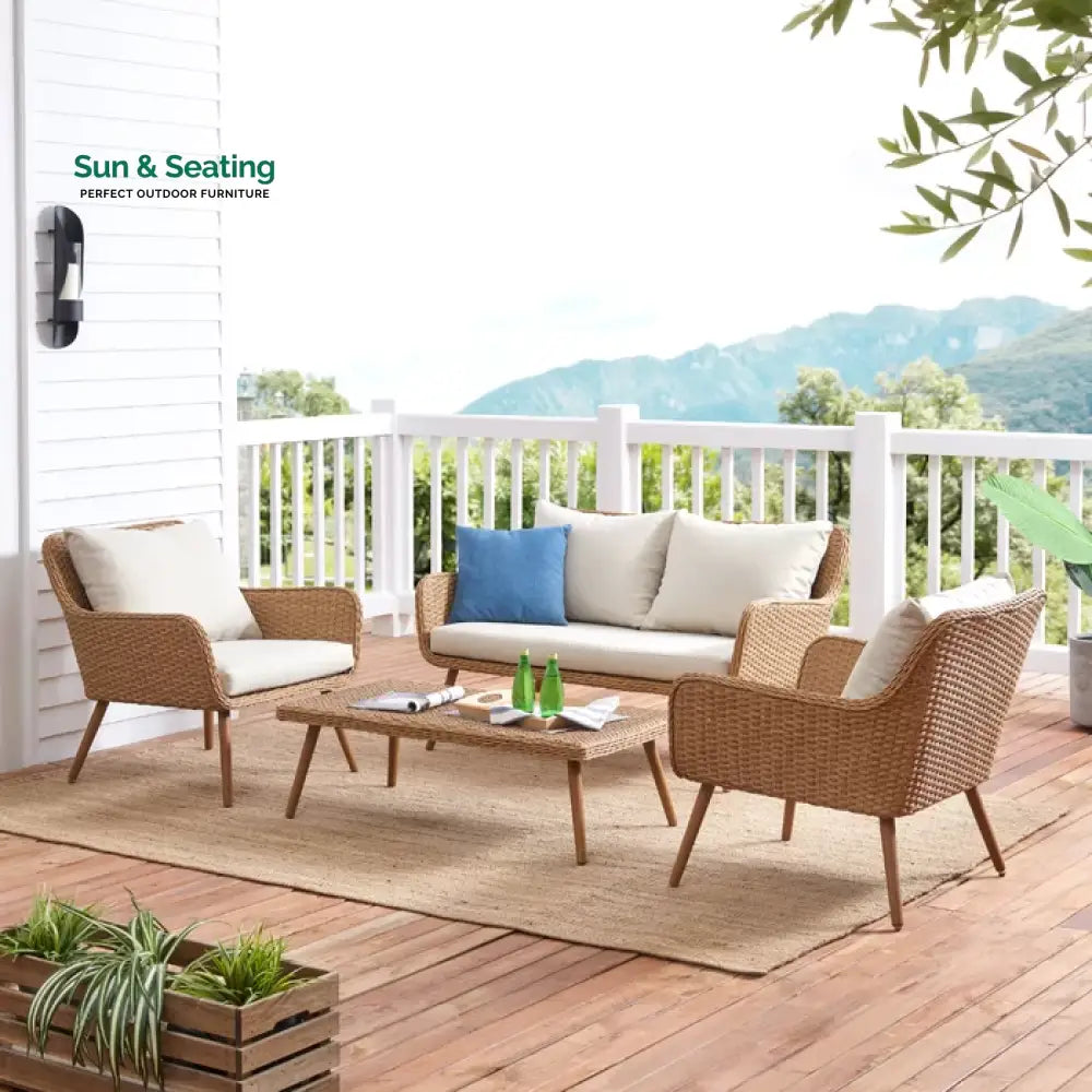 Violeta Outdoor Sofa Set 2 Seater 2 Single seater and 1 Center Table (Brown) Sofa Sets