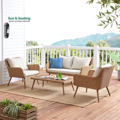 Violeta Outdoor Sofa Set 2 Seater 2 Single seater and 1 Center Table (Brown) Sofa Sets