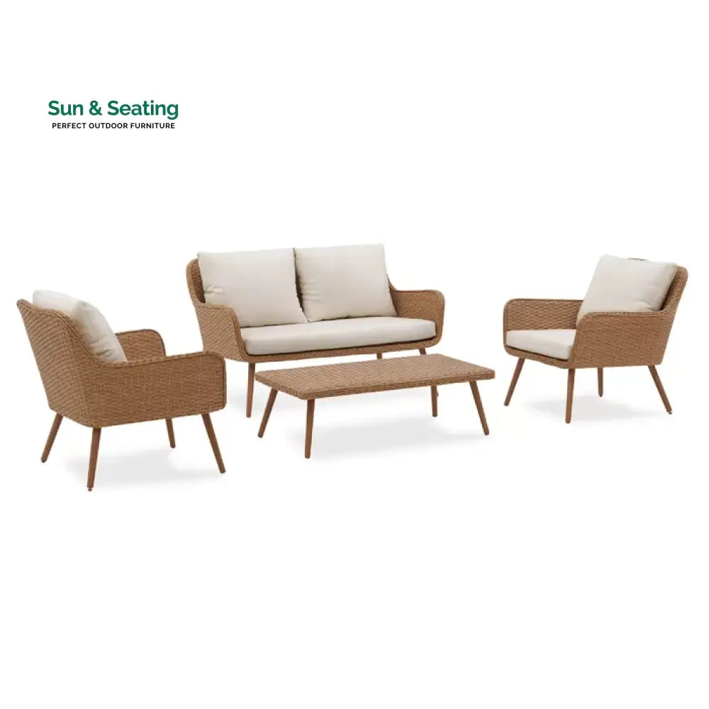 Violeta Outdoor Sofa Set 2 Seater 2 Single seater and 1 Center Table (Brown) Sofa Sets