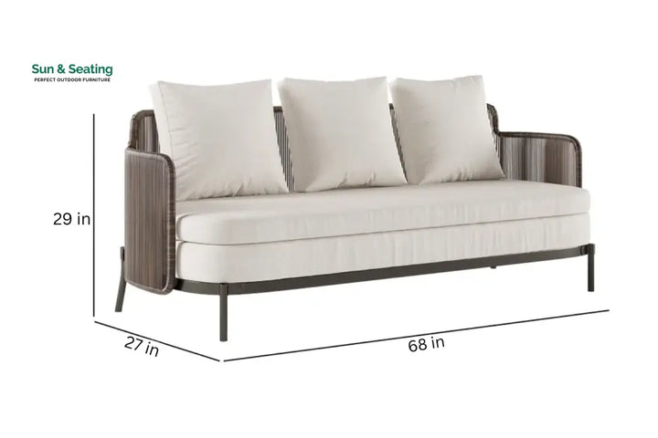 Viov Outdoor Garden Balcony Sofa Set 3 Seater,2 Single seater and 1 Center Table Set (Brown) Sofa Sets