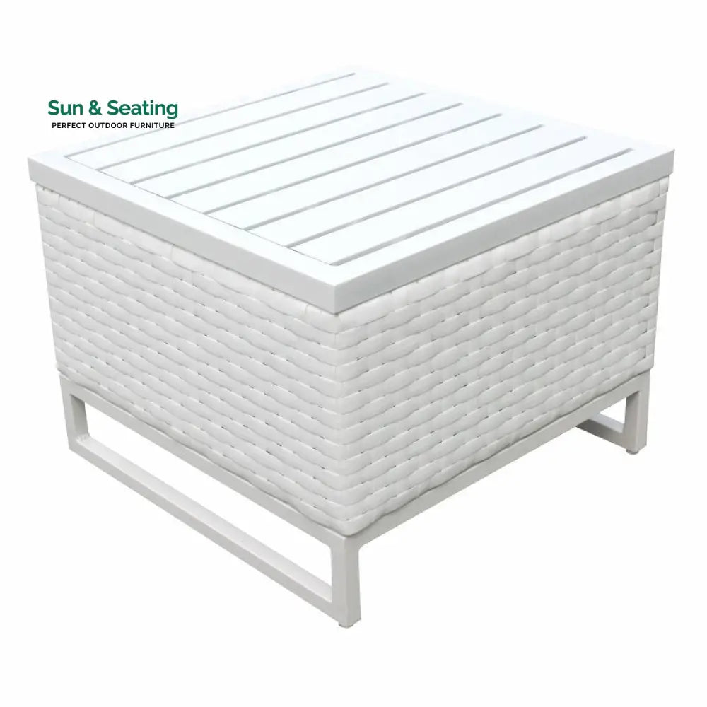 Vitale Outdoor Sofa Set 2 Single seater and 1 Center Table (White + Light Blue) Sofa Sets