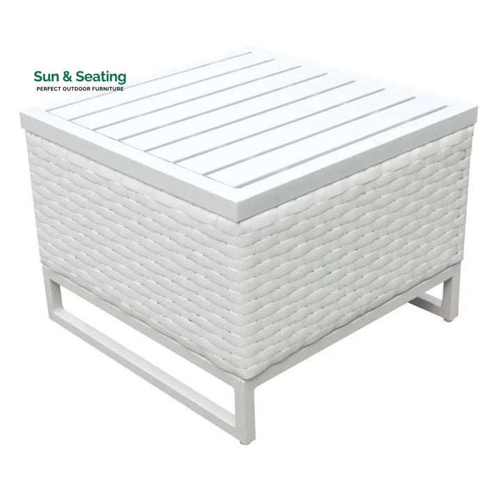 Vitale Outdoor Sofa Set 2 Single seater and 1 Center Table (White + Light Blue) Sofa Sets