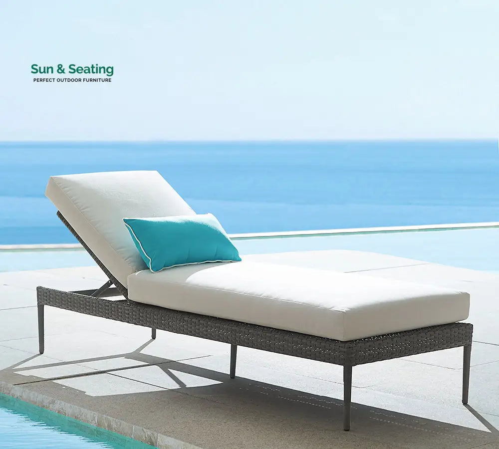 Vito Outdoor Swimming Poolside Lounger (Grey) Loungers