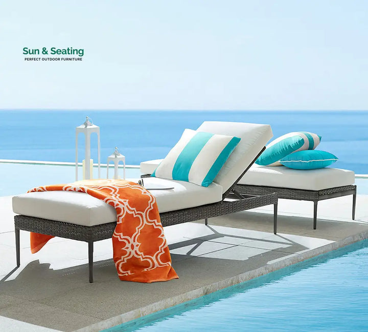 Vito Outdoor Swimming Poolside Lounger (Grey) Loungers
