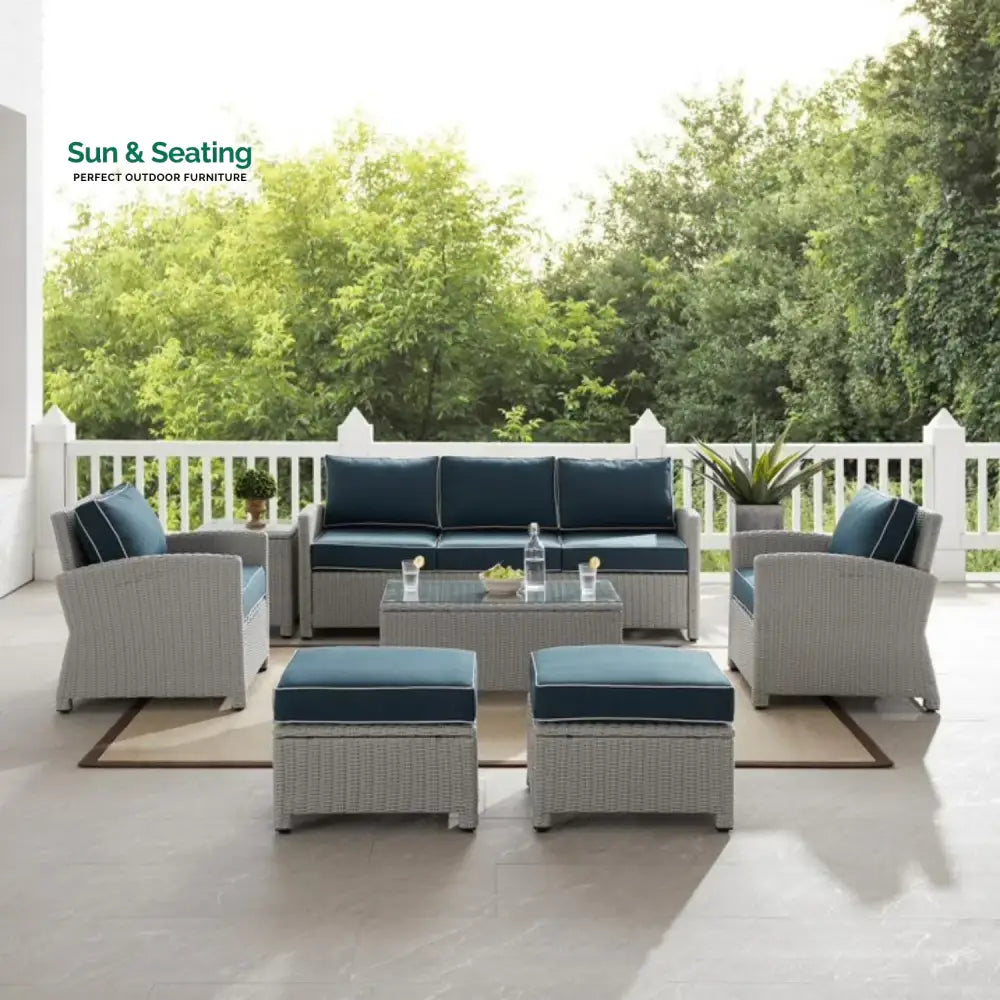 Vittoria 7 Piece Outdoor Wicker Conversation Furniture Set Sofa Set