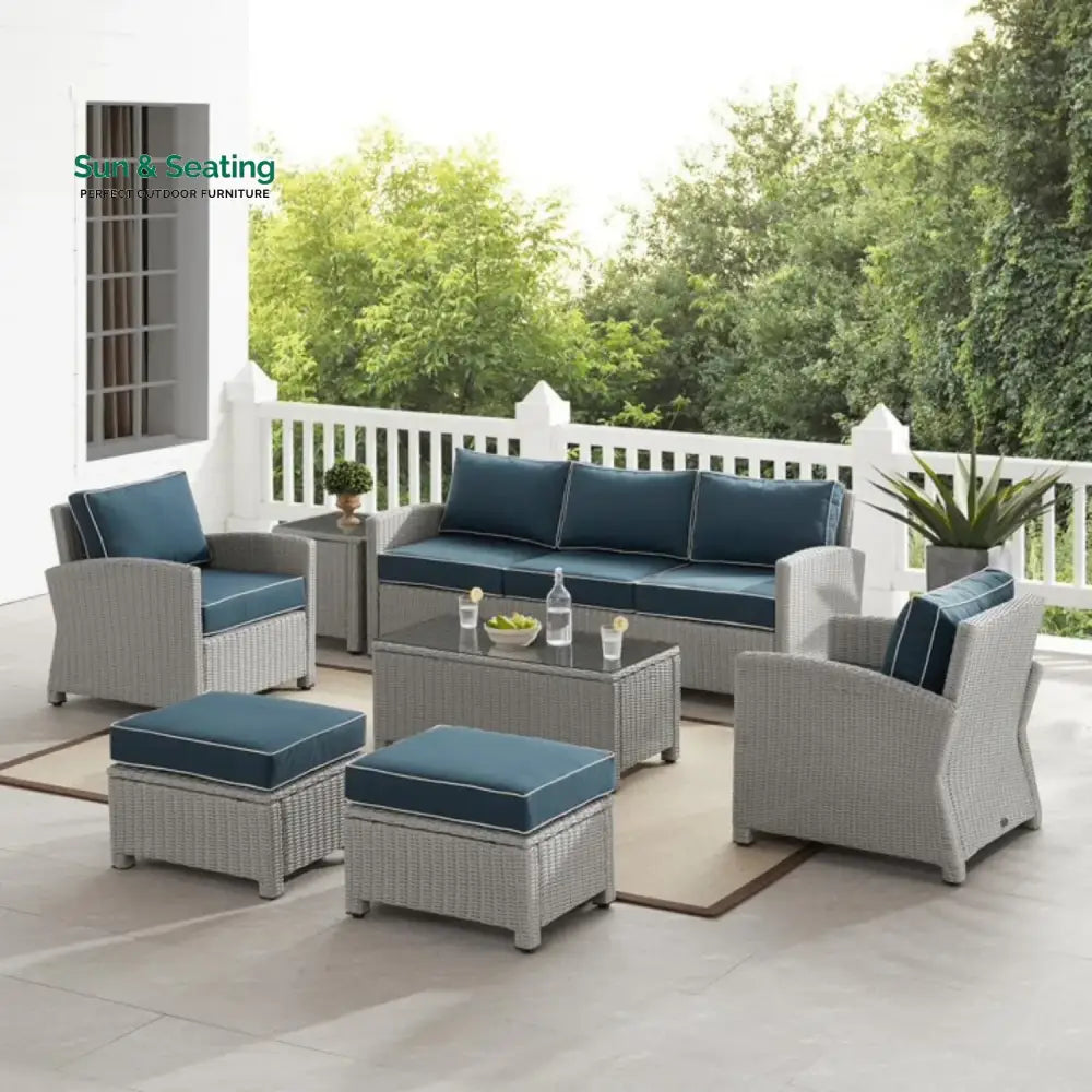 Vittoria 7 Piece Outdoor Wicker Conversation Furniture Set Sofa Set