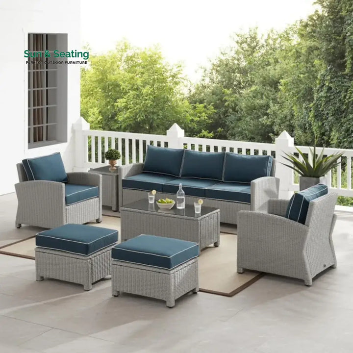Vittoria 7 Piece Outdoor Wicker Conversation Furniture Set Sofa Set