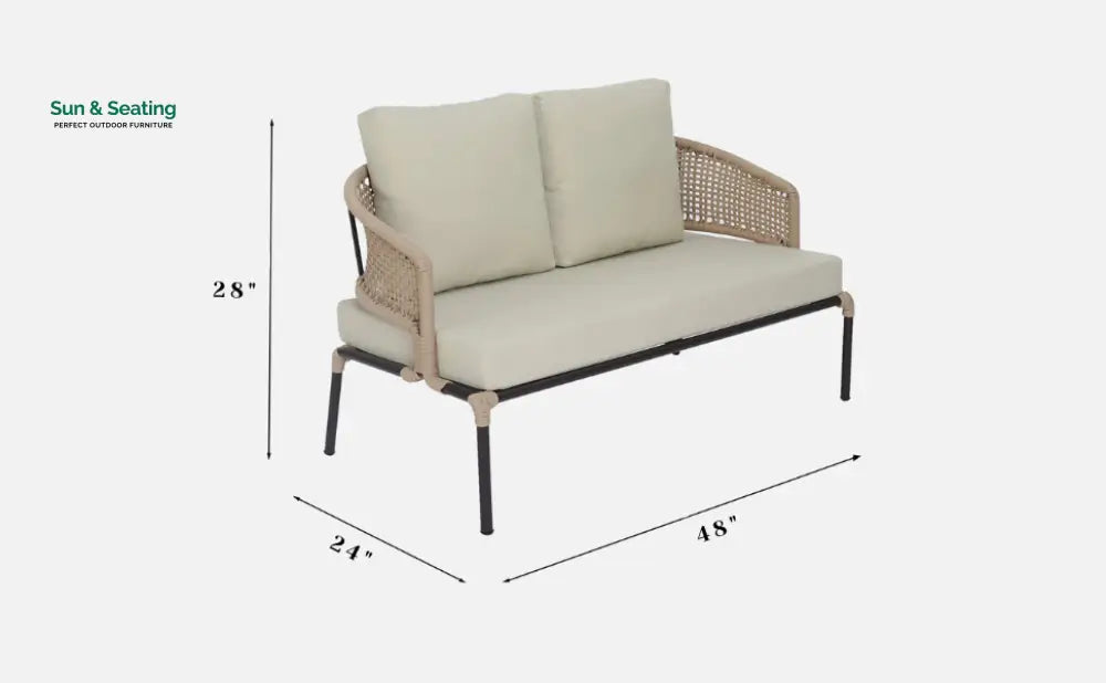Volker Outdoor Sofa Set 2 Seater 2 Single seater and 1 Center Table (Natural) Braided &amp; Rope Sofa Sets