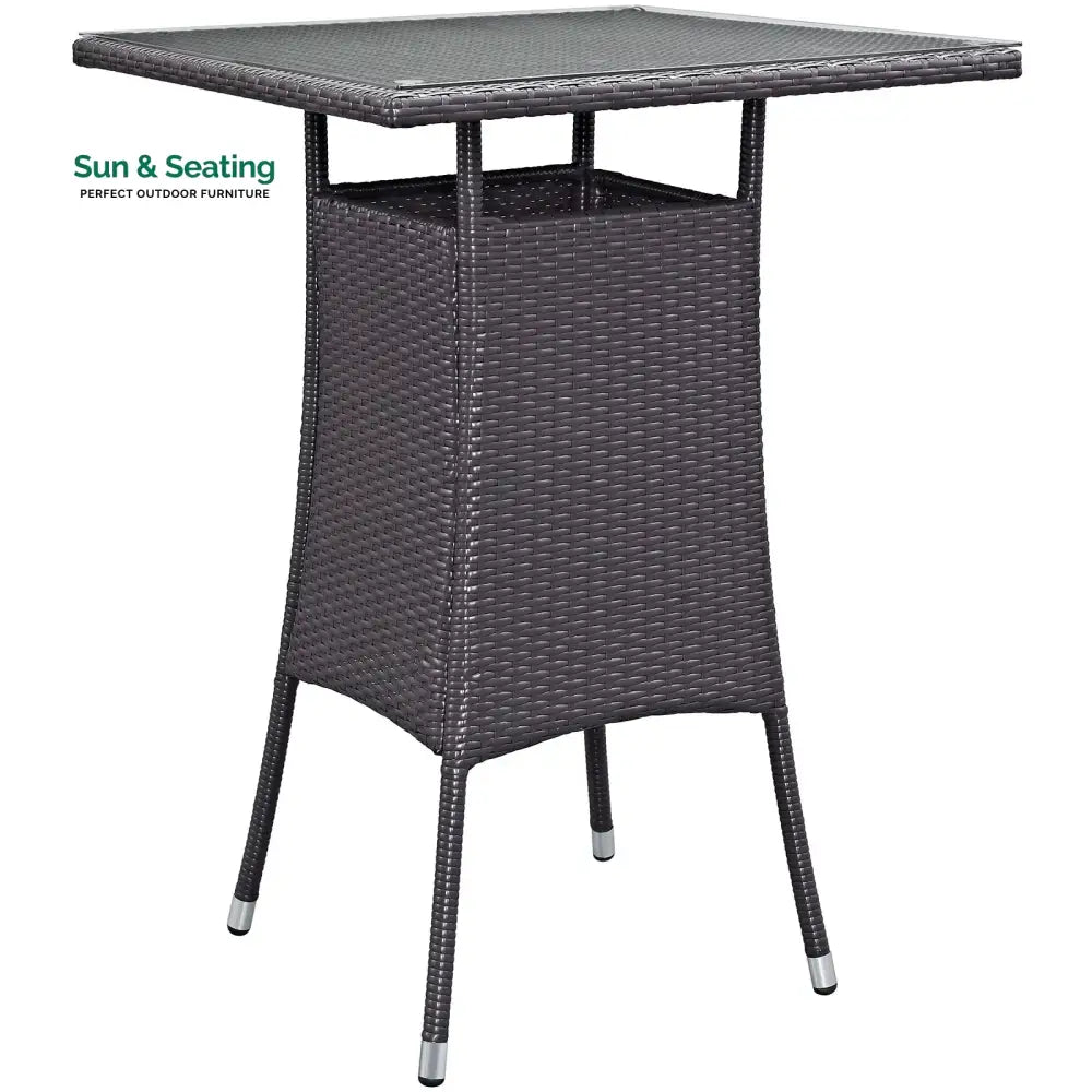 Volta Outdoor Patio Bar Sets 4 Chairs and 1 Table (Dark Brown) Bar Sets