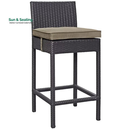 Volta Outdoor Patio Bar Sets 4 Chairs and 1 Table (Dark Brown) Bar Sets