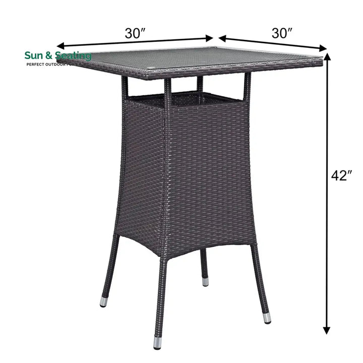 Volta Outdoor Patio Bar Sets 4 Chairs and 1 Table (Dark Brown) Bar Sets