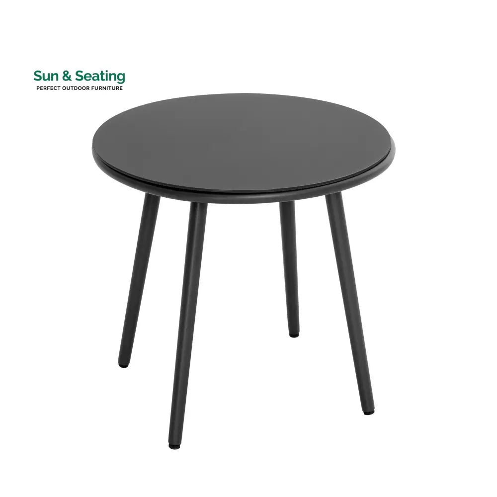 Volta Outdoor Patio Seating Set 2 Chairs and 1 Table Set (Black) Braided &amp; Rope Coffee Table Sets
