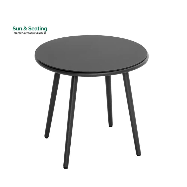 Volta Outdoor Patio Seating Set 2 Chairs and 1 Table Set (Black) Braided &amp; Rope Coffee Table Sets