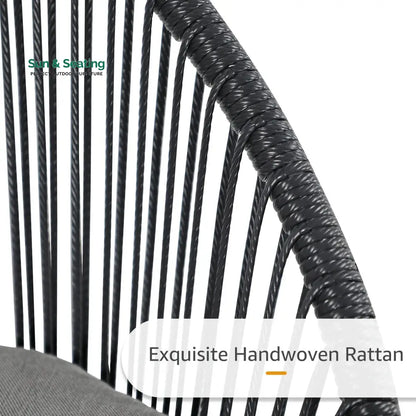 Votion Outdoor Patio Seating Set 4 Chairs and 1 Table Set (Black) Coffee Table Sets