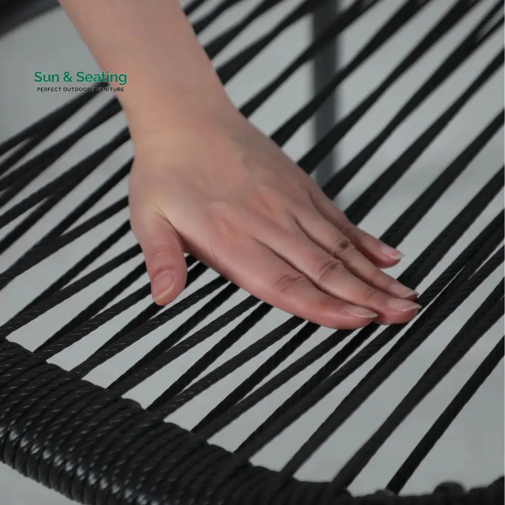 Votion Outdoor Patio Seating Set 4 Chairs and 1 Table Set (Black) Coffee Table Sets