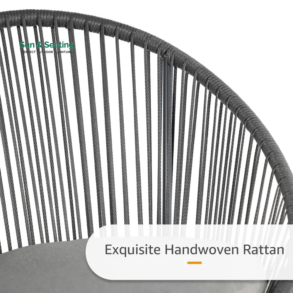 Votion Outdoor Patio Seating Set 4 Chairs and 1 Table Set (Grey) Coffee Table Sets