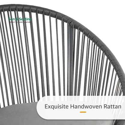 Votion Outdoor Patio Seating Set 4 Chairs and 1 Table Set (Grey) Coffee Table Sets