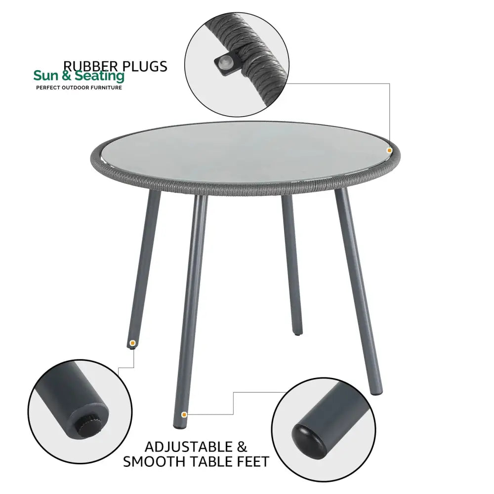Votion Outdoor Patio Seating Set 4 Chairs and 1 Table Set (Grey) Coffee Table Sets