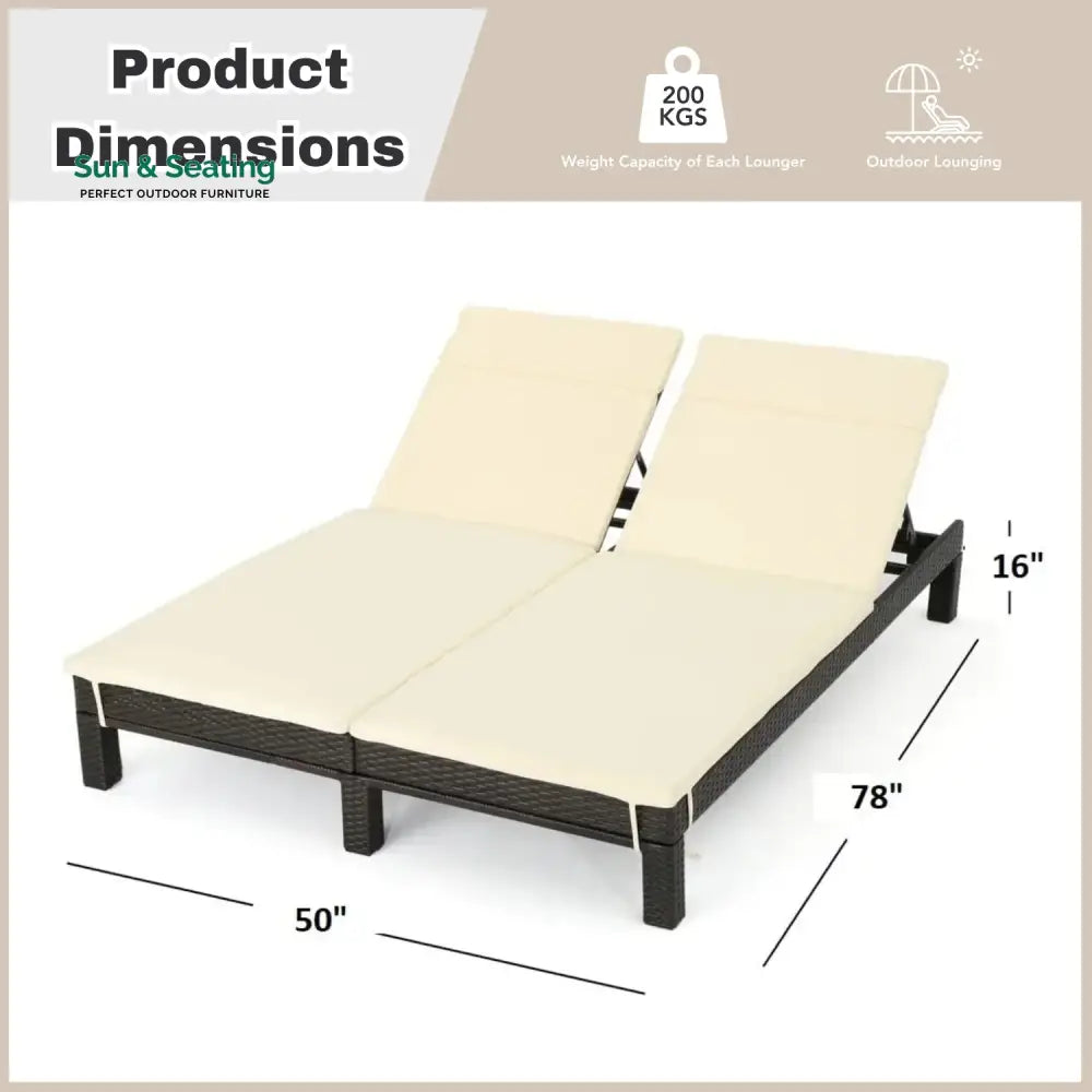 Vritika Outdoor All-Weather Rattan Wicker Chaise Lounge Chair Set of 2 Lounger Set