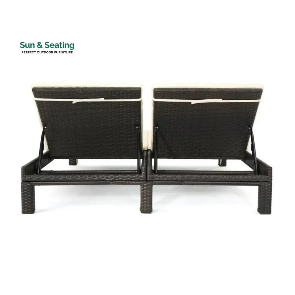 Vritika Outdoor All-Weather Rattan Wicker Chaise Lounge Chair Set of 2 Lounger Set