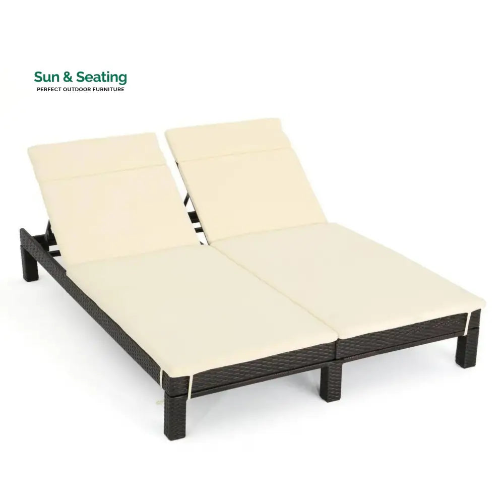 Vritika Outdoor All-Weather Rattan Wicker Chaise Lounge Chair Set of 2 Lounger Set