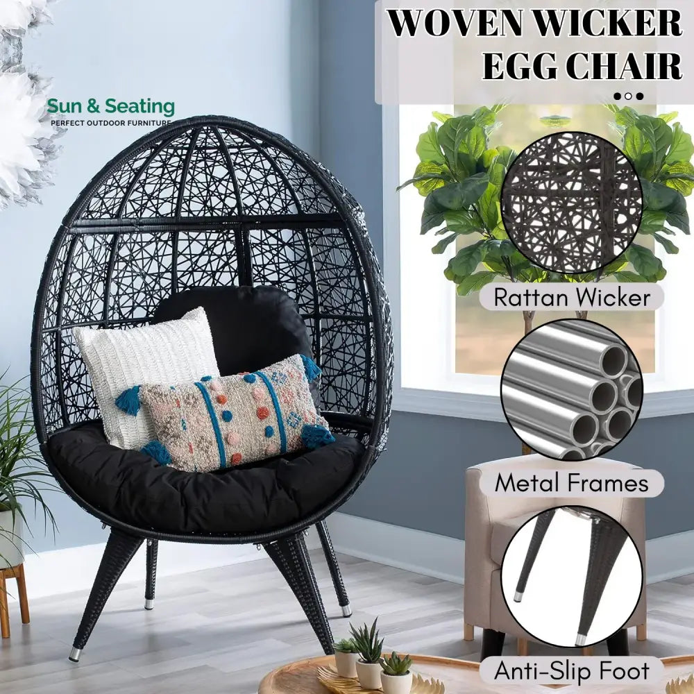 Wafaa Outdoor All-Weather Wicker Egg Chair Egg Chair