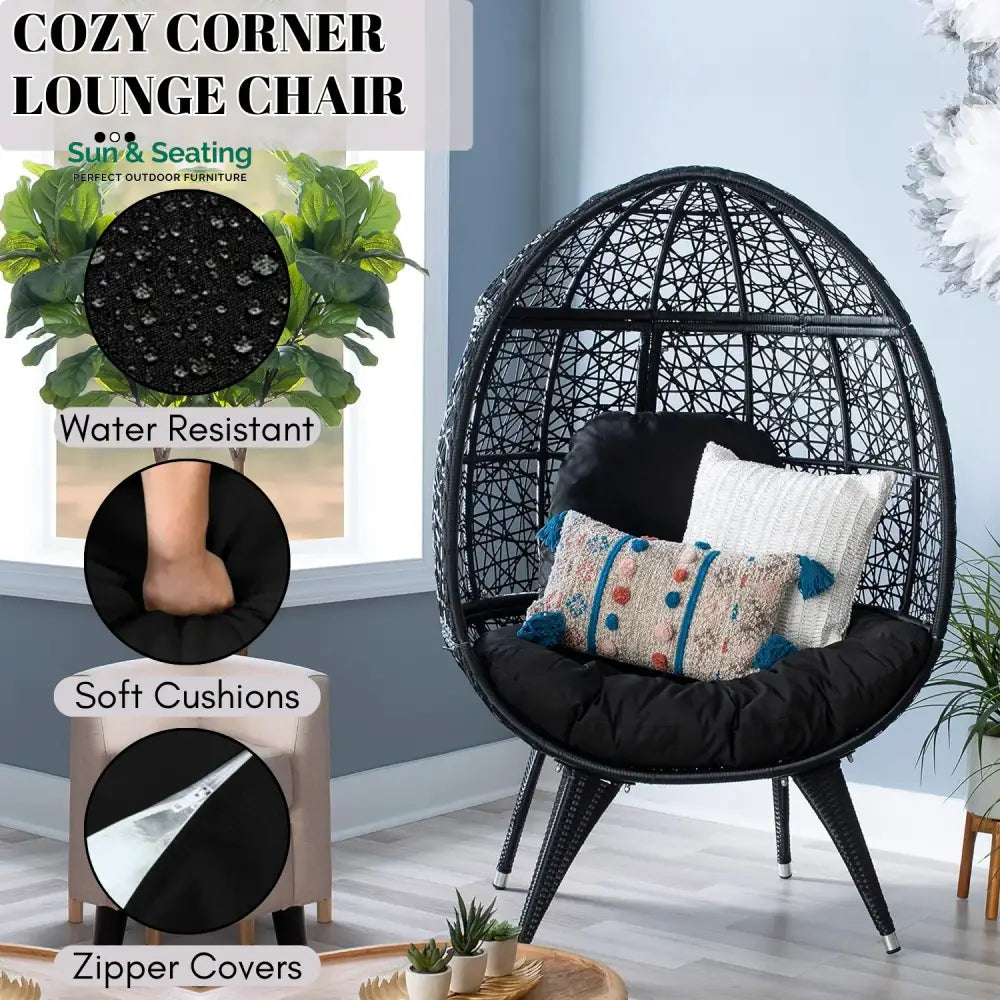 Wafaa Outdoor All-Weather Wicker Egg Chair Egg Chair