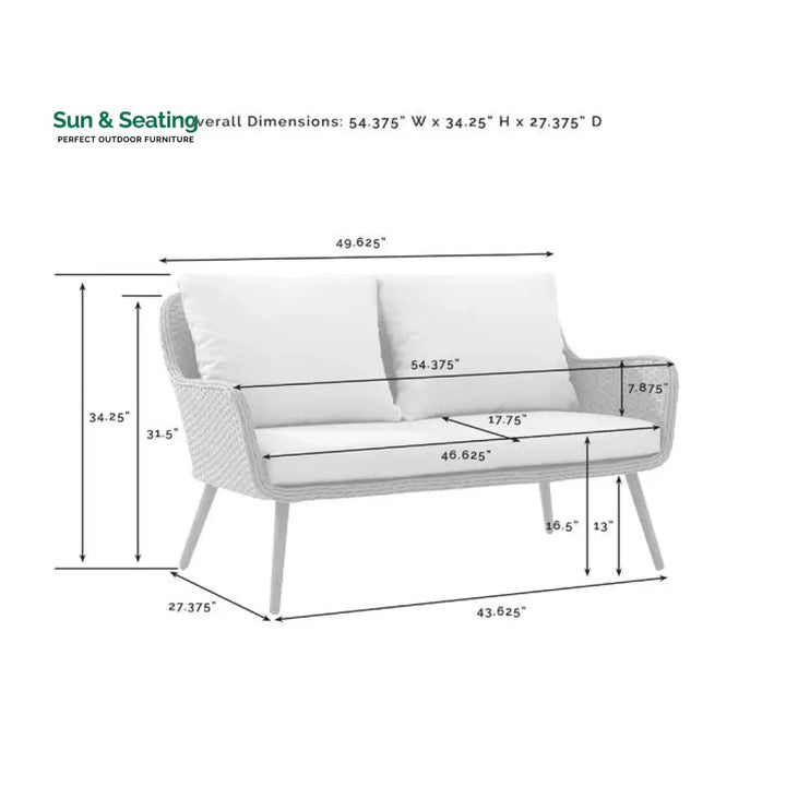 Wagner Outdoor Sofa Set 2 Seater 2 Single seater and 1 Center Table (Brown + Beige) Sofa Sets