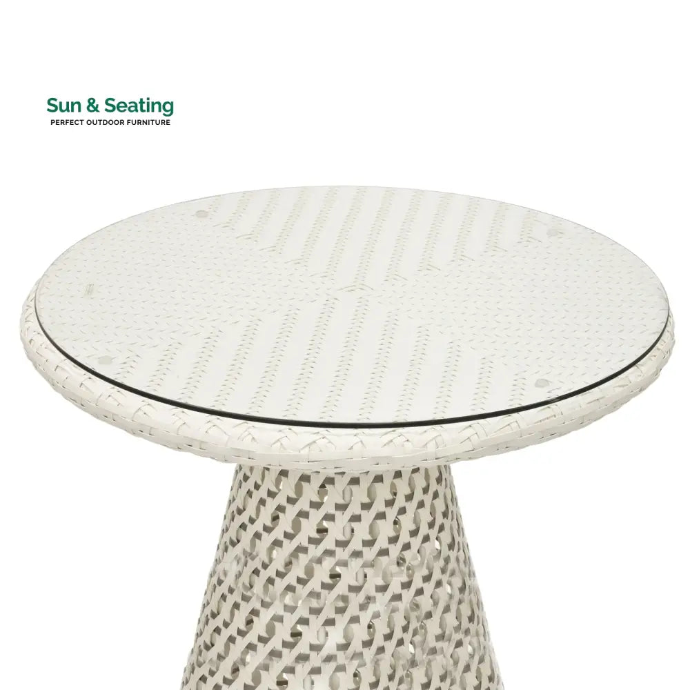 Wall Outdoor Patio Seating Set 2 Chairs and 1 Table Set (White + Silver) Coffee Table Sets