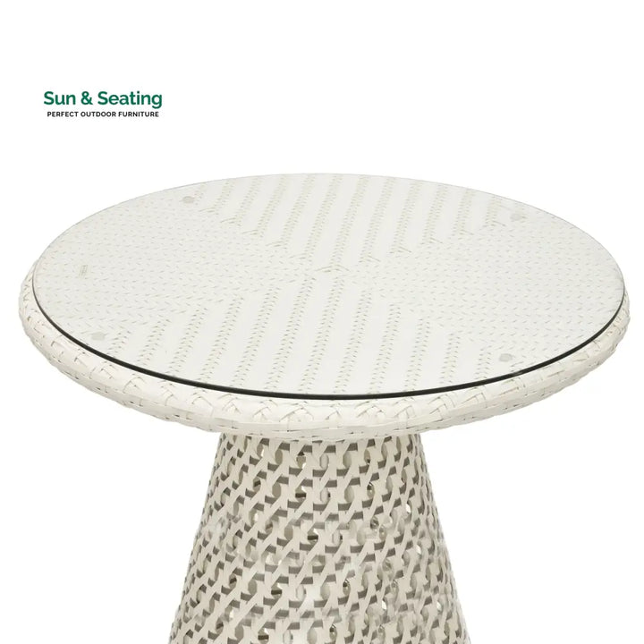 Wall Outdoor Patio Seating Set 2 Chairs and 1 Table Set (White + Silver) Coffee Table Sets