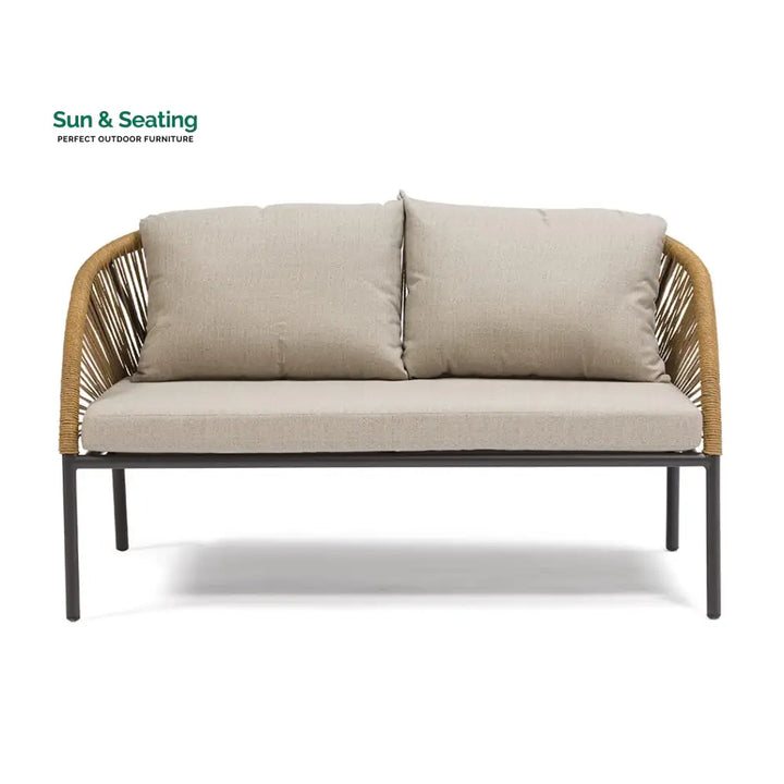 Willa Outdoor Sofa Set 2 Seater 2 Single seater and 1 Center Table Set (Beige) Braided &amp; Rope Sofa Sets