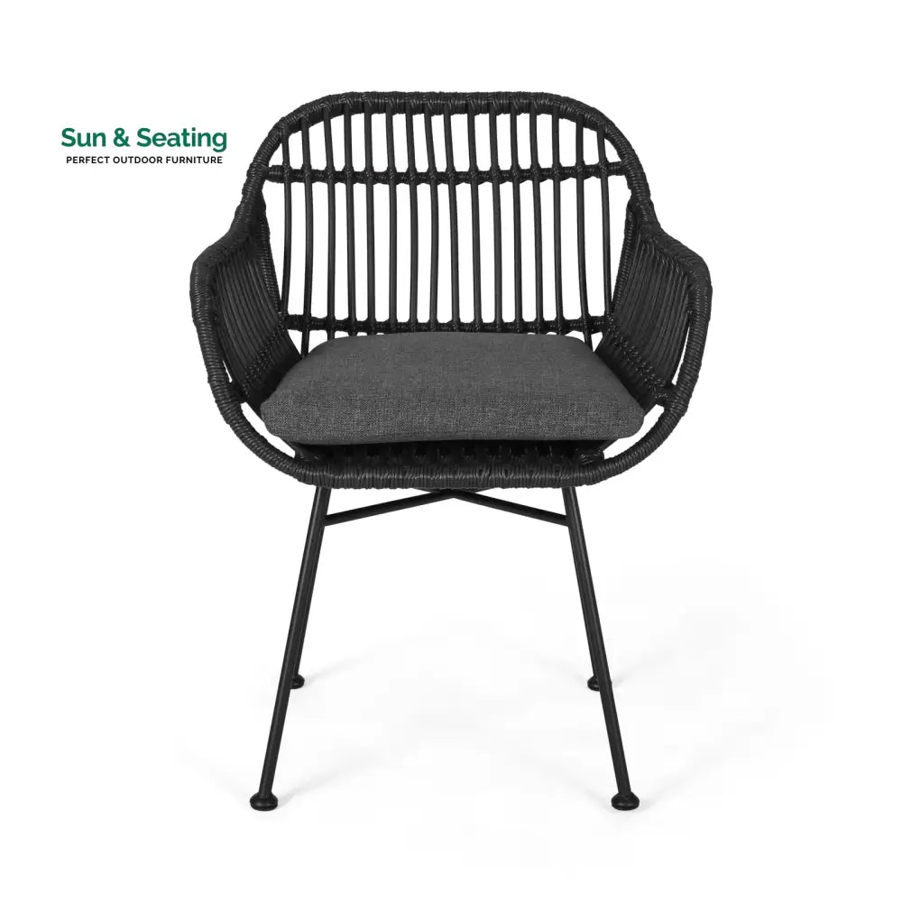 Wise Outdoor Patio Seating Set 2 Chairs and 1 Table Set (Black) Coffee Table Sets