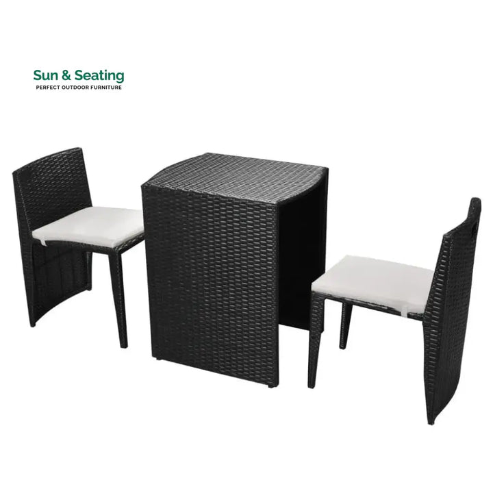 Wisp Outdoor Patio Seating Set 2 Chairs and 1 Table Set (Black) Coffee Table Sets