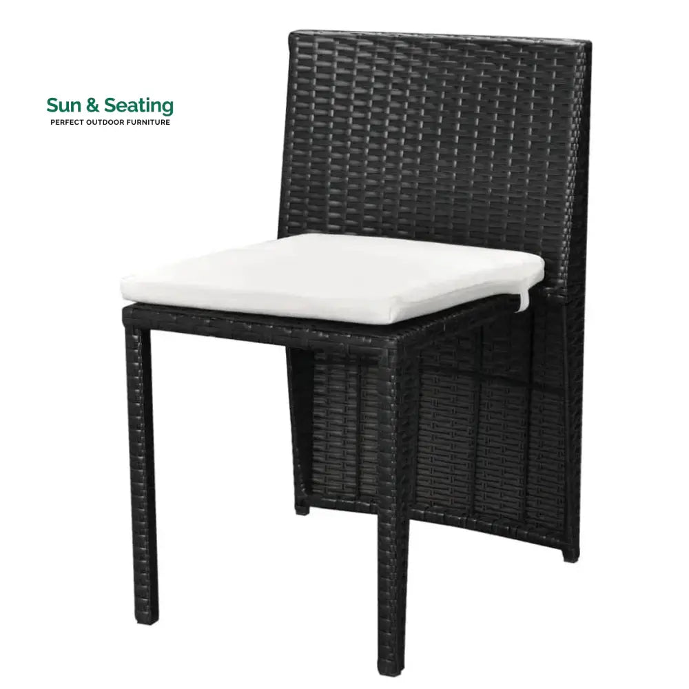 Wisp Outdoor Patio Seating Set 2 Chairs and 1 Table Set (Black) Coffee Table Sets