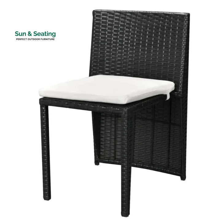 Wisp Outdoor Patio Seating Set 2 Chairs and 1 Table Set (Black) Coffee Table Sets