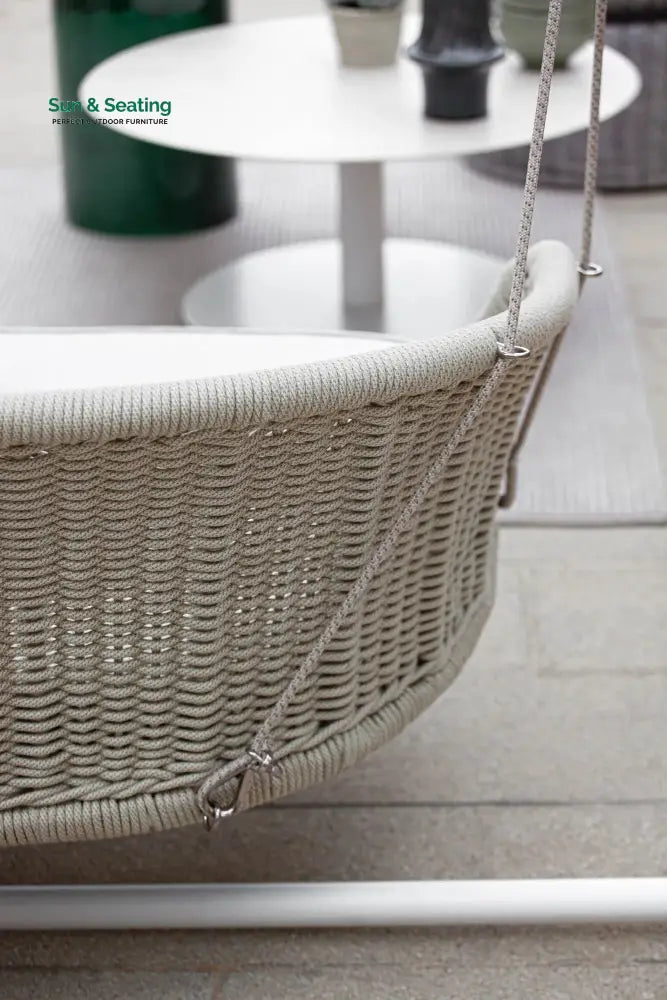 Wobble Double Seater Hanging Swing With Stand For Balcony Garden Swing (White + Beige) Swings