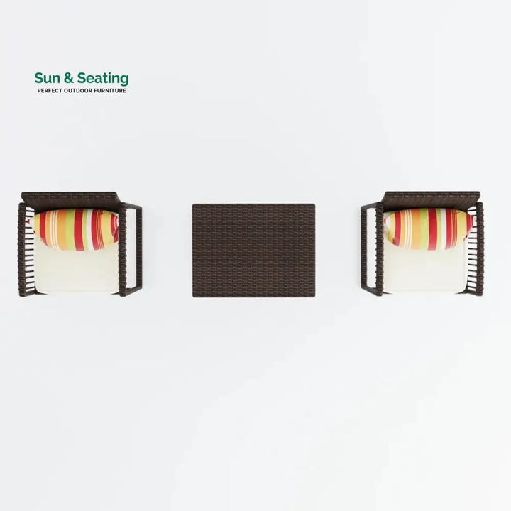 Xaveria Outdoor Rattan Wicker Bar Set With 2-Tier Table Bar Set