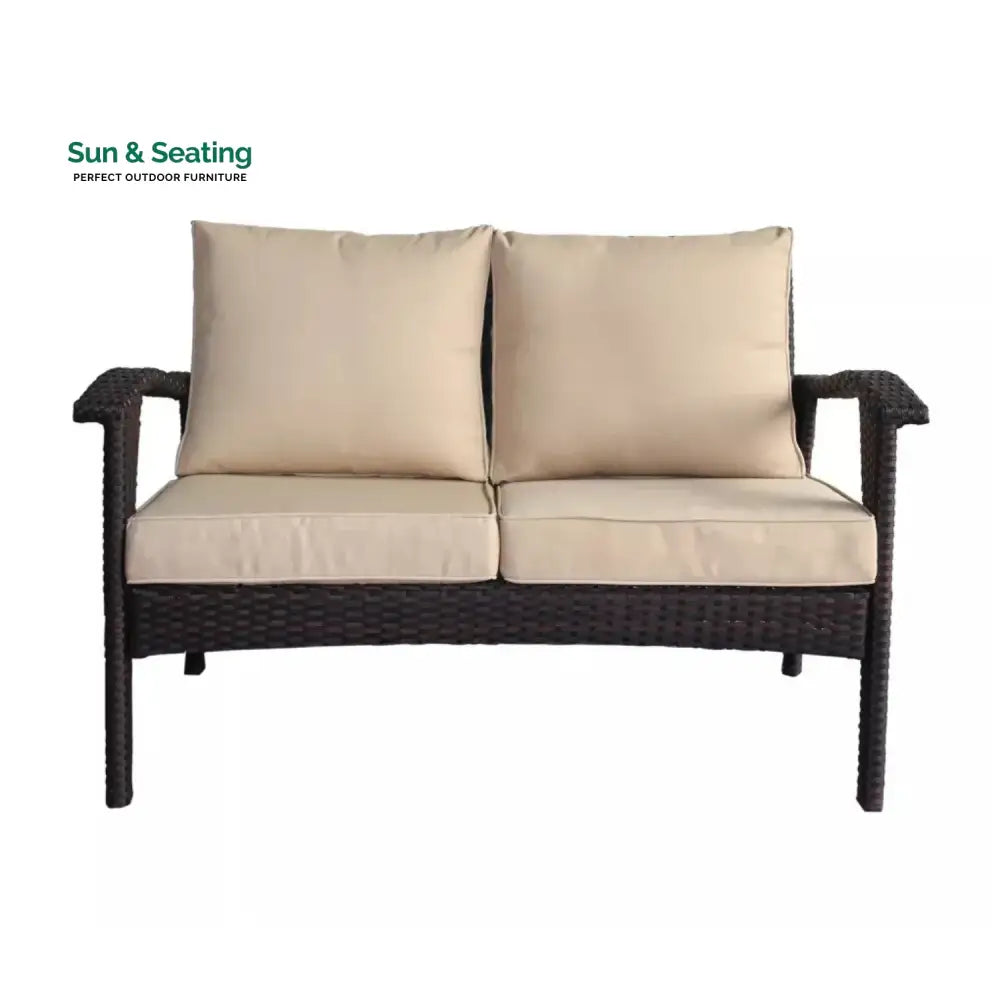 Xenia Outdoor Rattan Wicker 1-Piece Loveseat Sofa Sofa Set