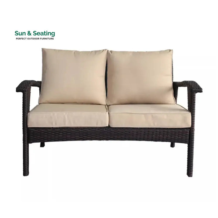 Xenia Outdoor Rattan Wicker 1-Piece Loveseat Sofa Sofa Set