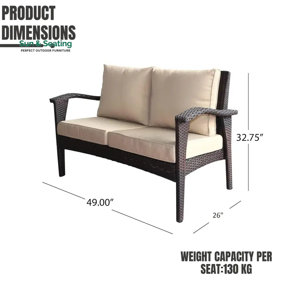 Xenia Outdoor Rattan Wicker 1-Piece Loveseat Sofa Sofa Set