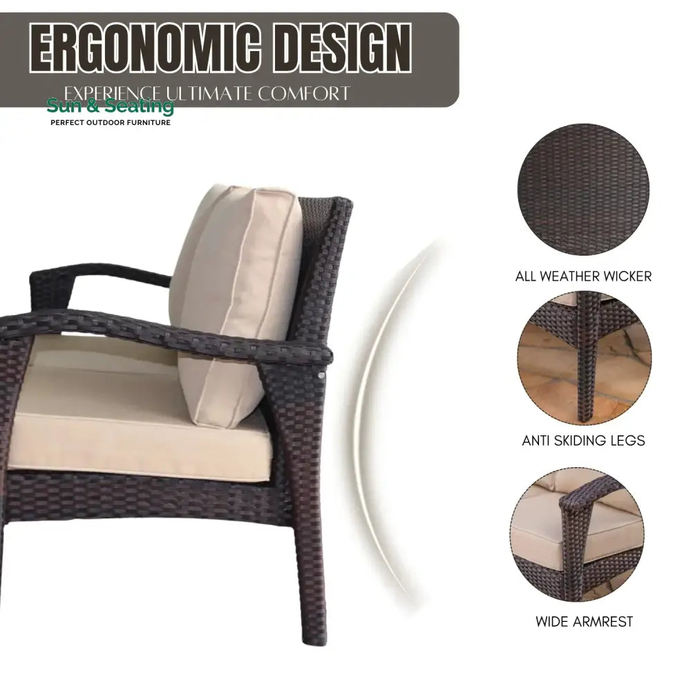 Xenia Outdoor Rattan Wicker 1-Piece Loveseat Sofa Sofa Set