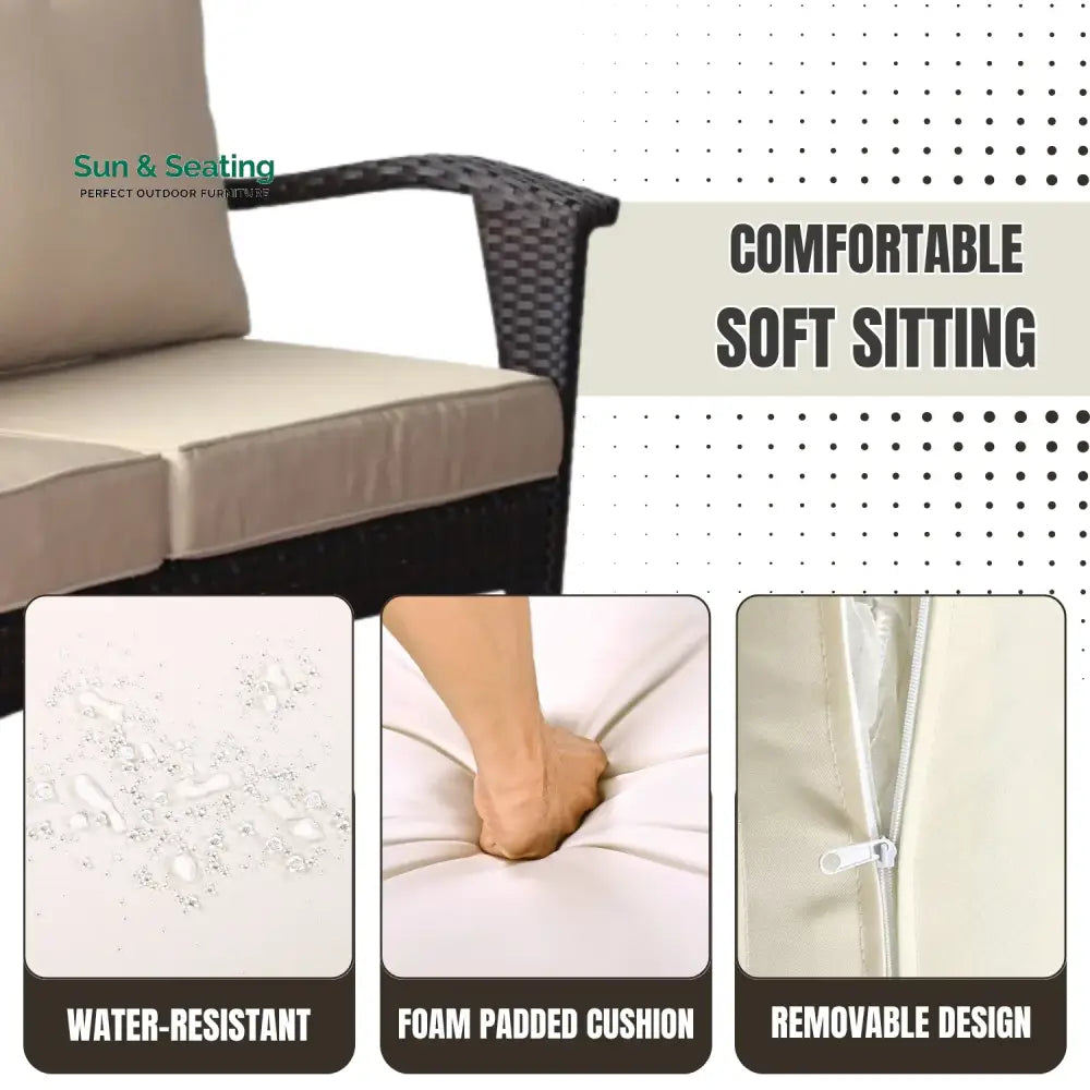 Xenia Outdoor Rattan Wicker 1-Piece Loveseat Sofa Sofa Set