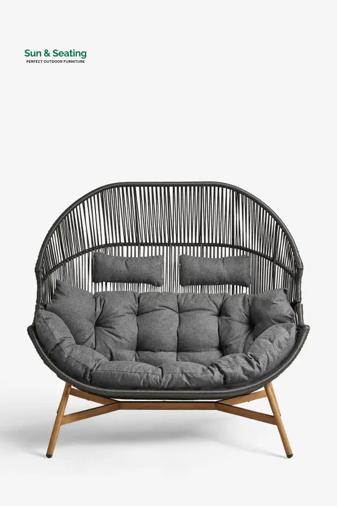Ximen Double Seater Swing Basket For Balcony &amp; Garden Black Swings