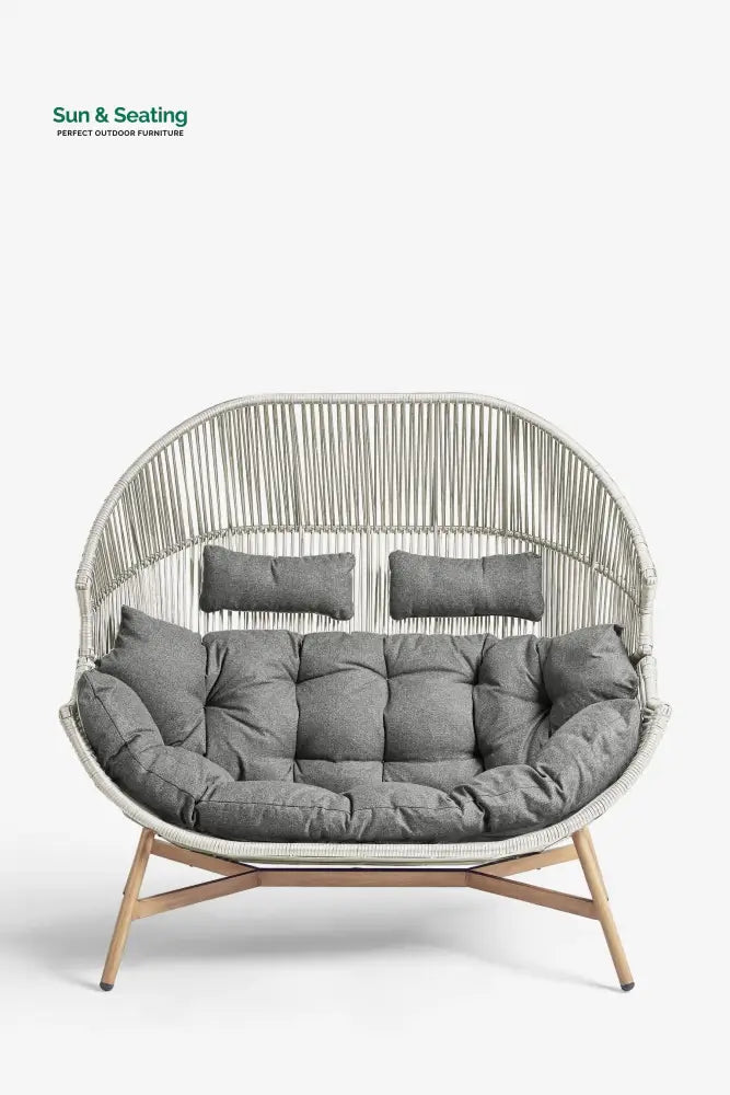 Ximen Double Seater Swing Basket For Balcony &amp; Garden Silver Swings