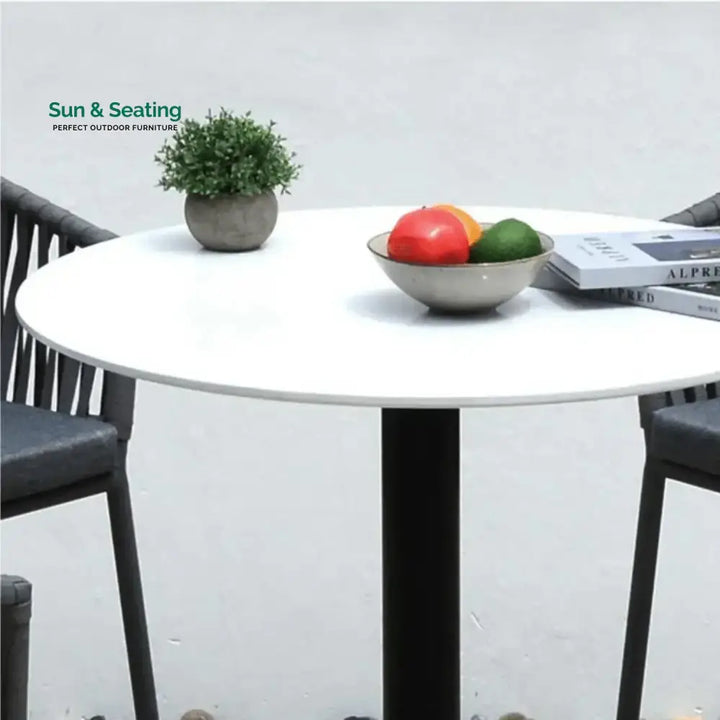 Xyla Outdoor Rope 5-Piece Bar Set With a High-Top Round Table Bar Set