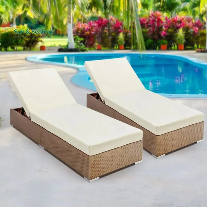 Yamini Outdoor 2-Piece Chaise Lounge Chair with Adjustable Settings and Cushions Lounger Set