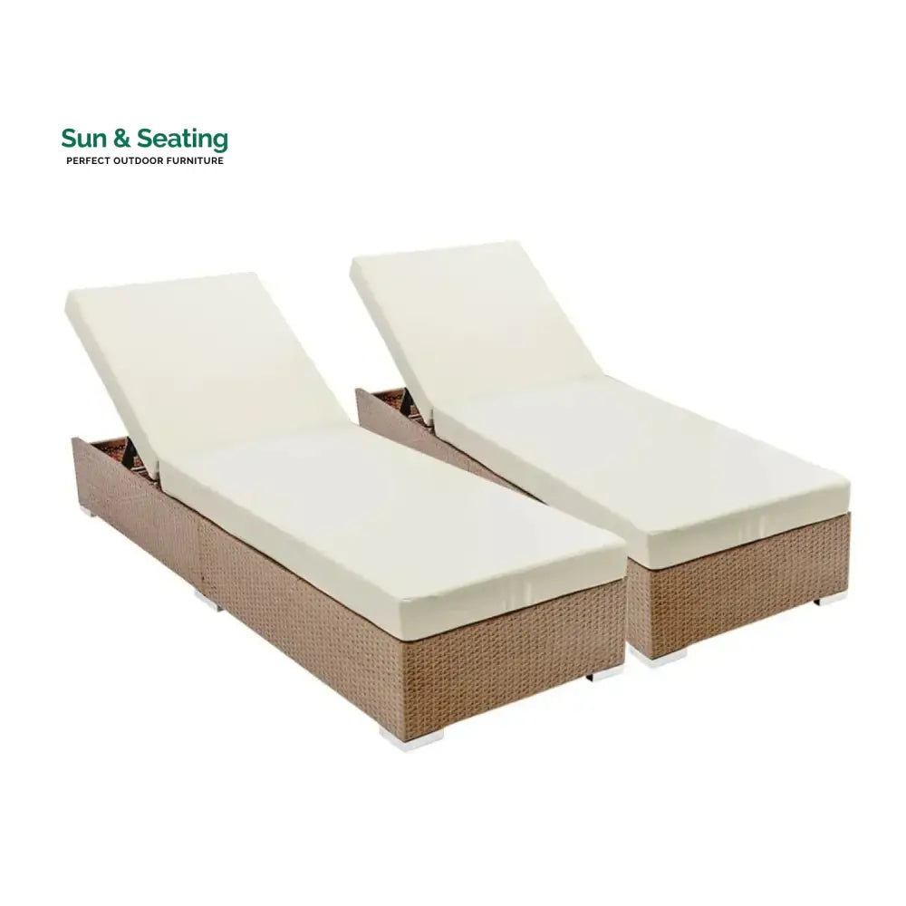 Yamini Outdoor 2-Piece Chaise Lounge Chair with Adjustable Settings and Cushions Lounger Set