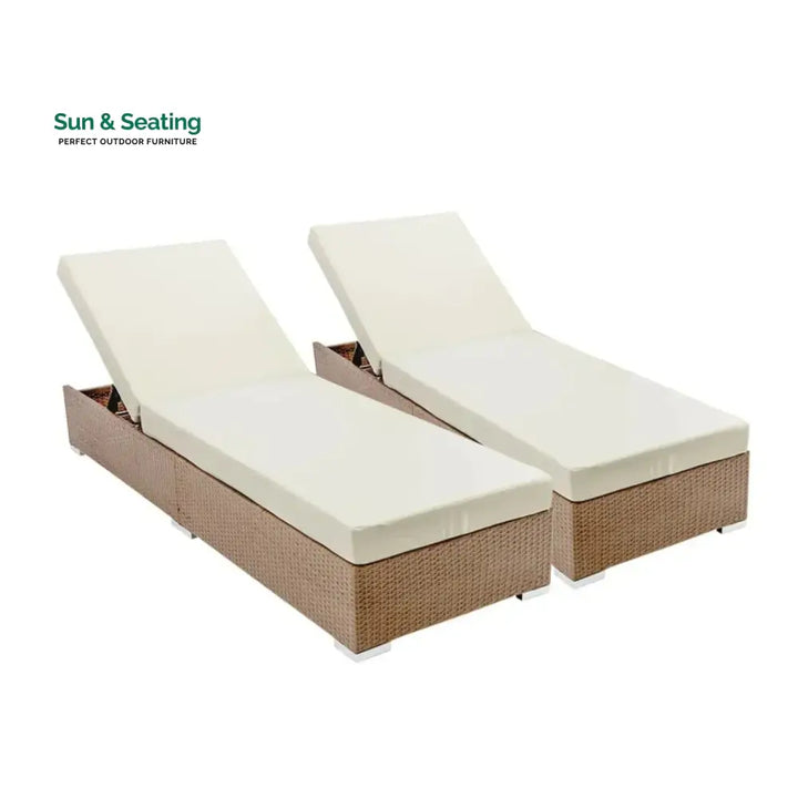 Yamini Outdoor 2-Piece Chaise Lounge Chair with Adjustable Settings and Cushions Lounger Set
